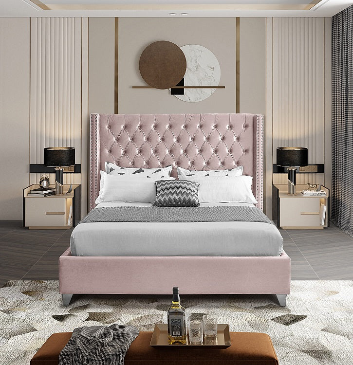 IF 5895 Bed (Pink Velvet)