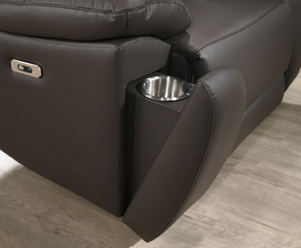 IF-8160 Power Recliner Sofa Set (Brown Leather Match)