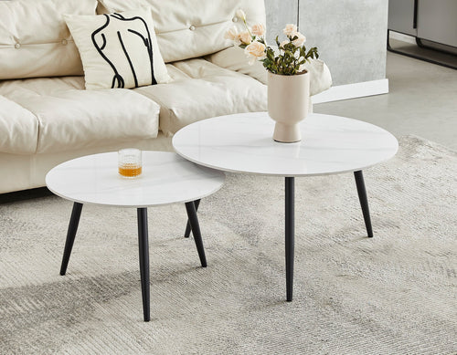 IF-2210 2-Piece Coffee Table Set (Snowy White Stone)