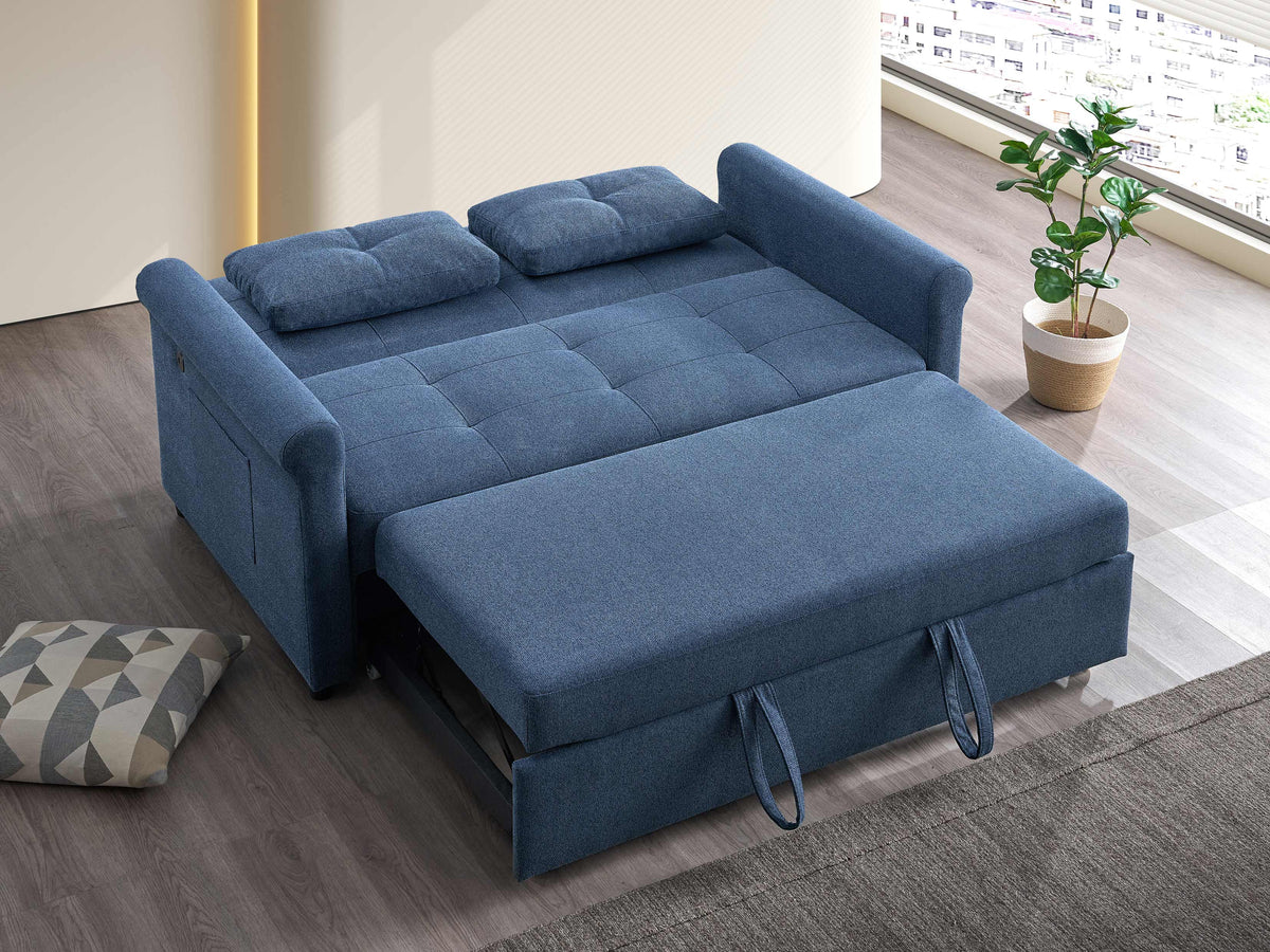 IF-9048 Sofa Bed - Large (Blue Fabric)