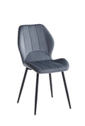 C-1536 Dining Chair (Dark Grey Velvet) (Set of 2)