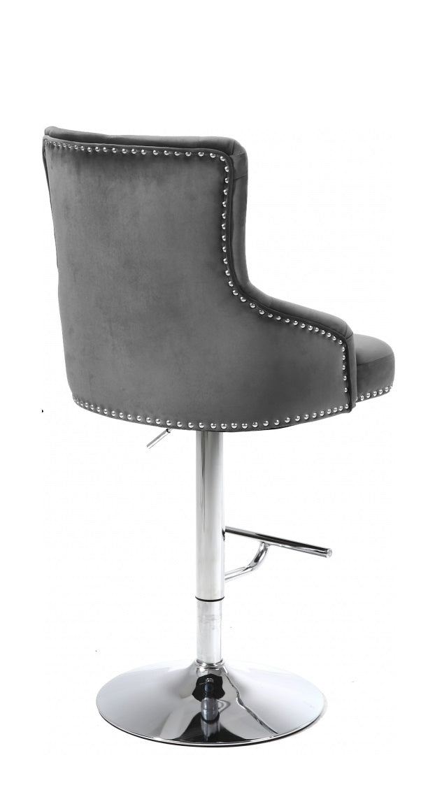 ST-6020 Bar Stool (Grey Velvet) (Set of 2)