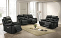 IF-8161 Power Recliner Sofa Set (Black Leather Match)
