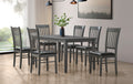 T-1030 / C-1032 7-Piece Dining Set (Black PU)