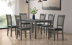 T-1030 / C-1032 7-Piece Dining Set (Black PU)