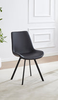 C-1821 Dining Chair (Black PU) (Set of 2)