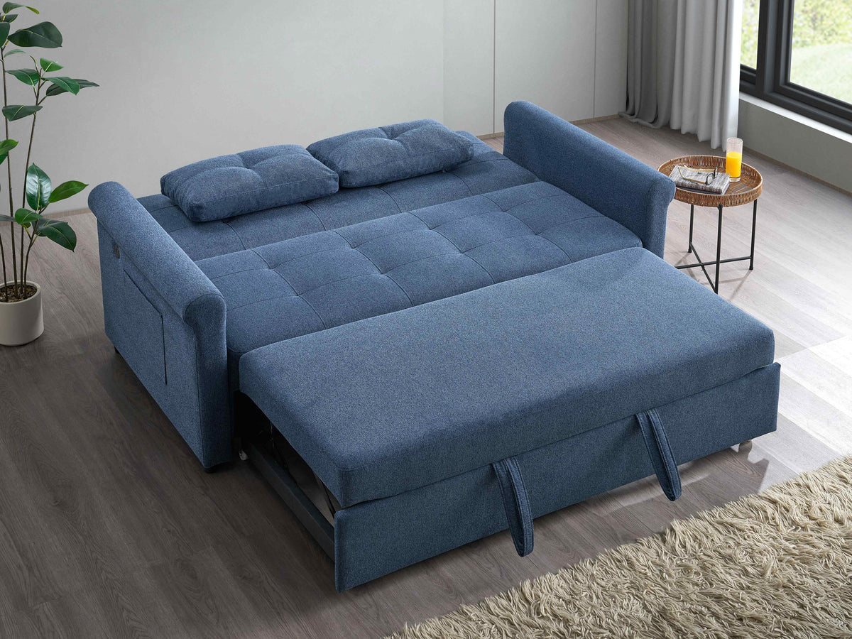IF-9047 Sofa Bed - Medium (Blue Fabric)