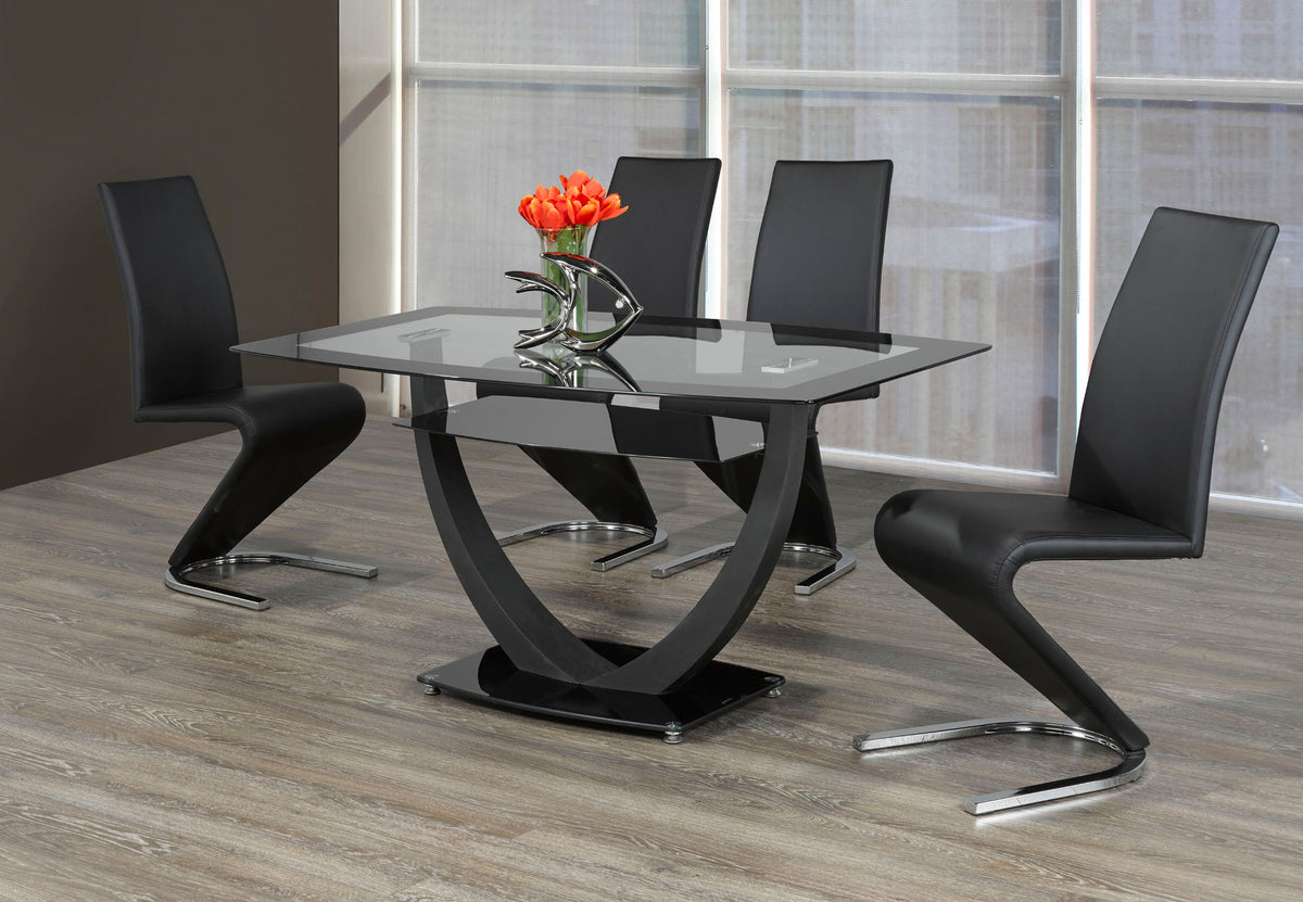 T-5067 / C-1785 Dining Set (Black PU)