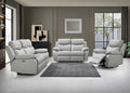 IF-8130 Power Recliner Sofa Set (Light Grey Leather Match)