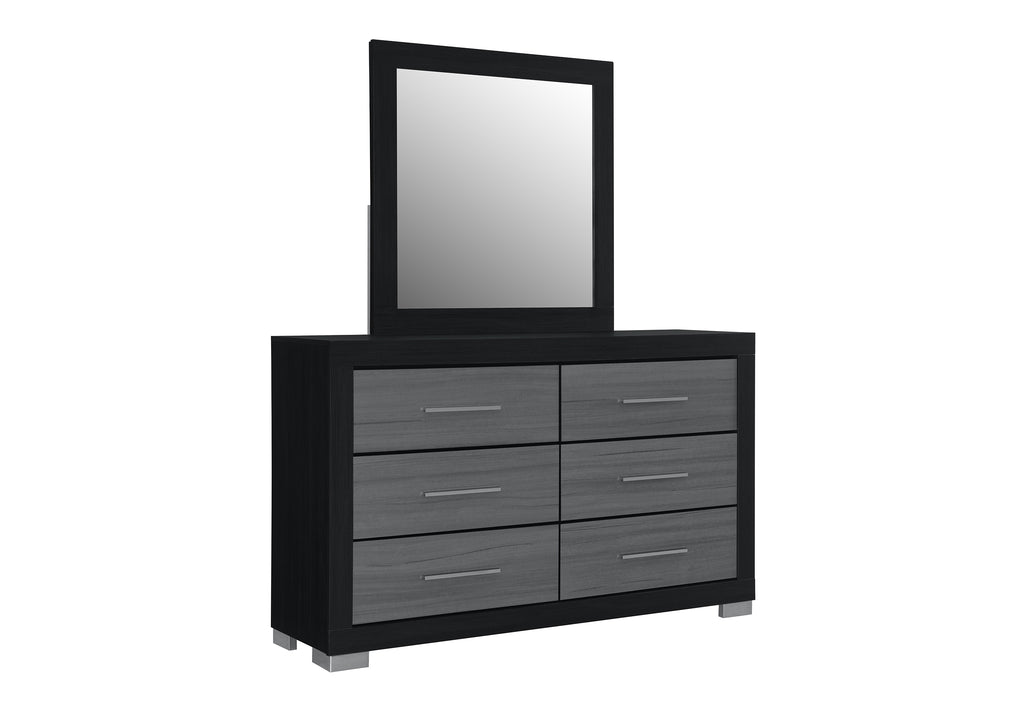 Emma (Black-Grey) Dresser & Mirror
