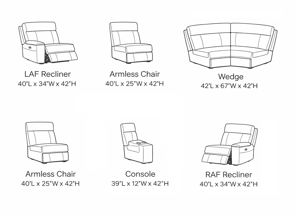 IF-8500 Sectional Recliner (Power)