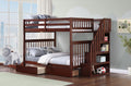 B 1855 54"/54" Bunk Bed (Espresso, Reversible stairs)