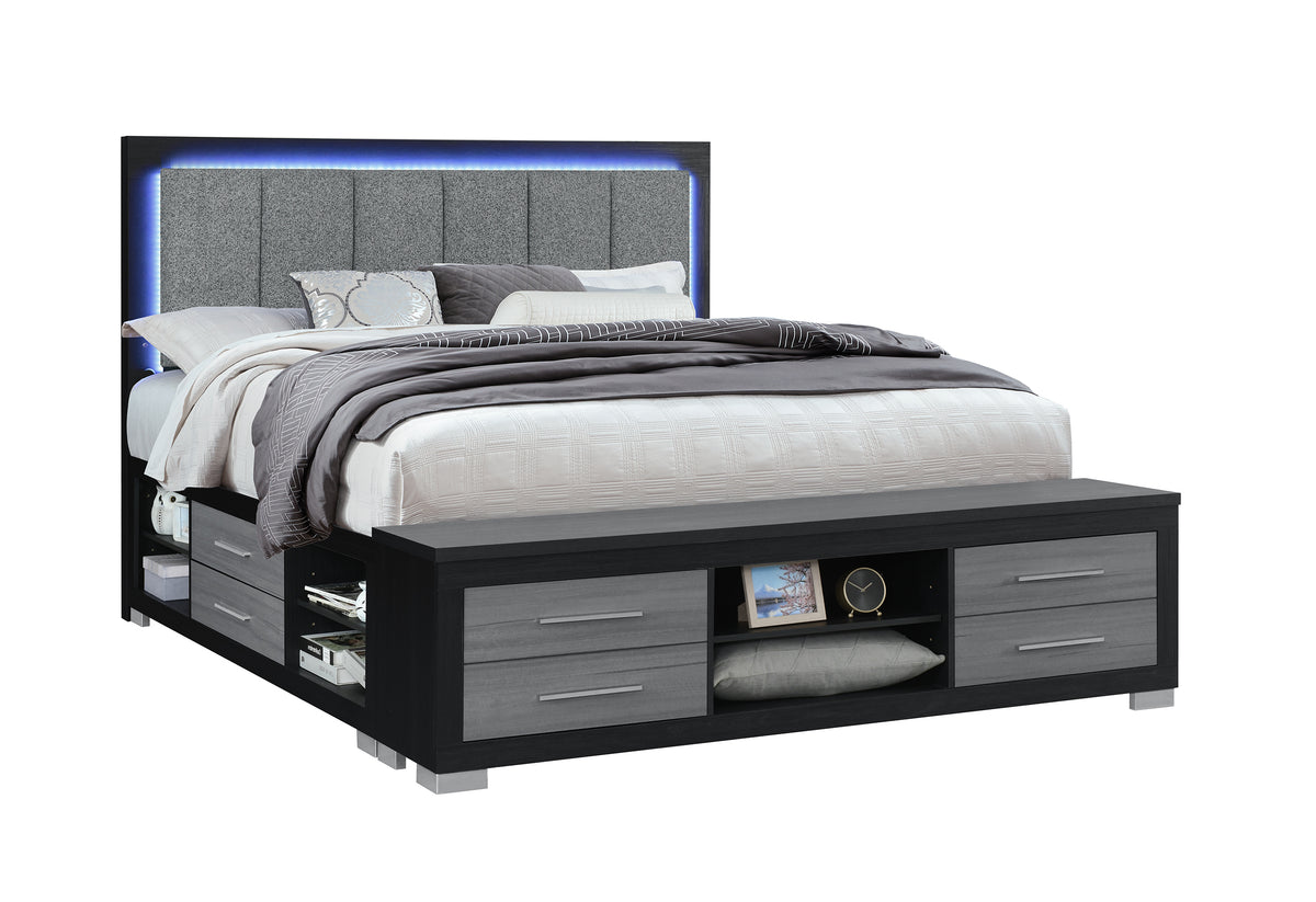 Emma (Black-Grey) Platform Bed