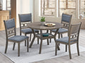 T-1079 / C-1084 5-Piece Dining Set (Grey Fabric)