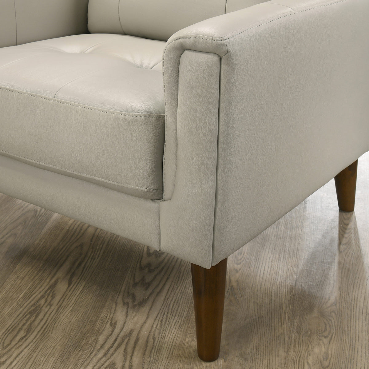 IF-8010 Stationary Sofa Set (Light Grey Leather Match)