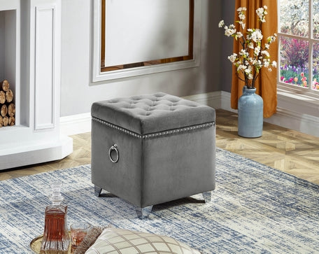 IF-6295 Ottoman (Grey Velvet)