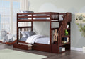B 1845 39"/39" Bunk Bed (Espresso, Reversible stairs)
