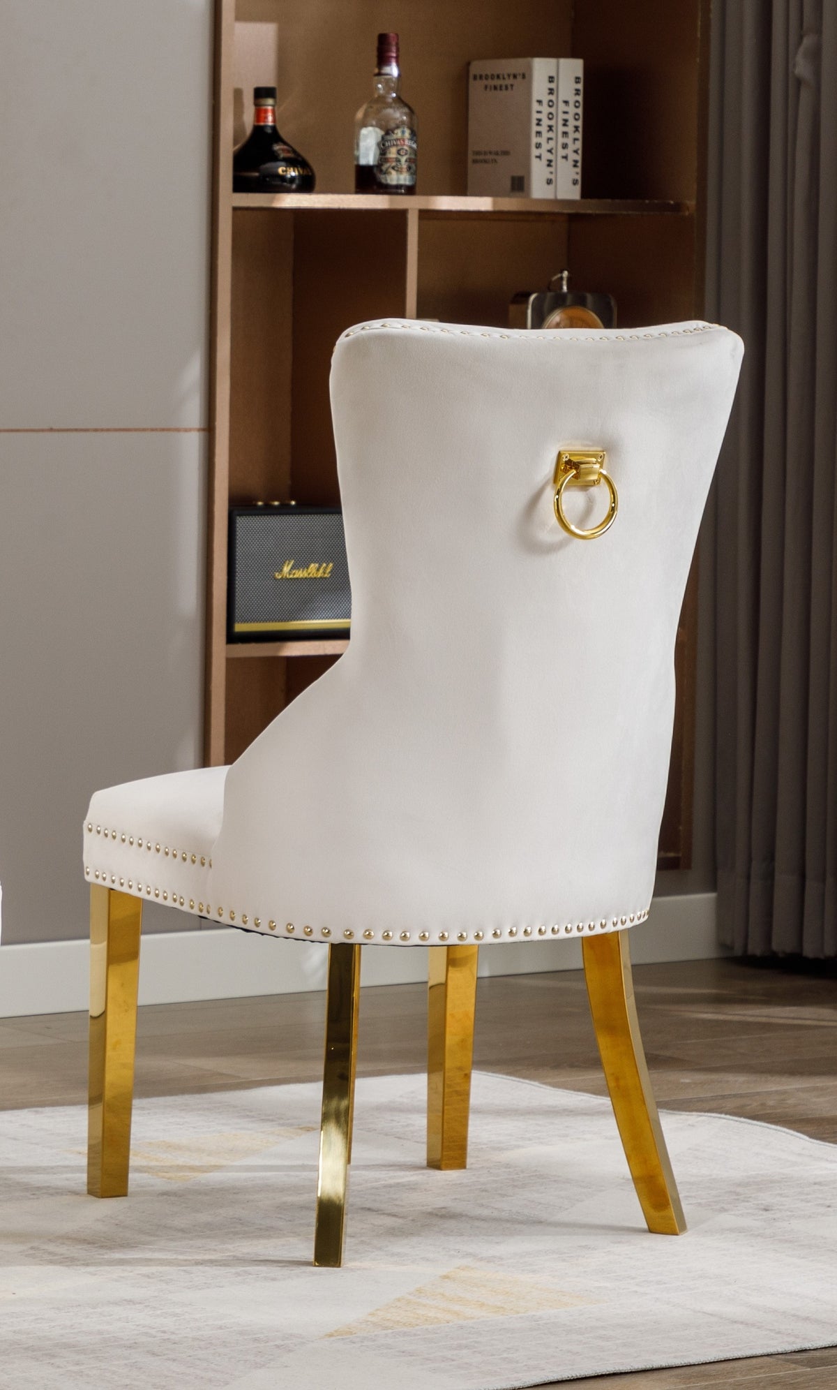 C-1453 Dining Chair (Crème Velvet) (Set of 2)