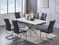 T-1442 / C-1879 7-Piece Dining Set (Grey PU)
