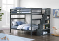 B 1856 54"/54" Bunk Bed (Grey, Reversible stairs)