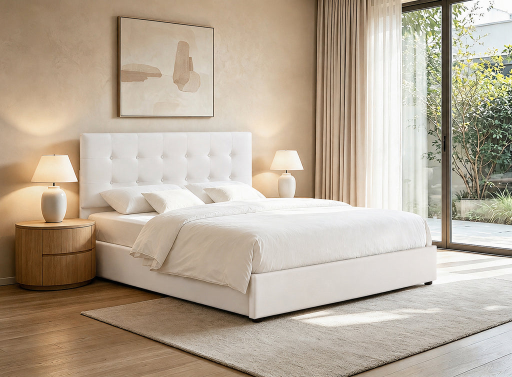 IF 5446 Lift Storage Bed (Cream Fabric)