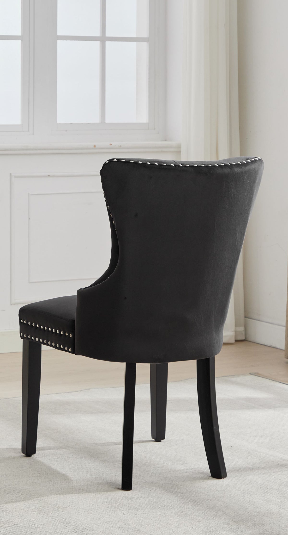 C-1226 Dining Chair (Black Velvet) (Set of 2)