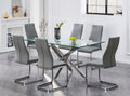 T-1448 / C-1576 7-Piece Dining Set (Grey PU, Diamond)