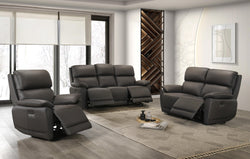 IF-8170 Power Recliner Sofa Set (Brown Leather Match)