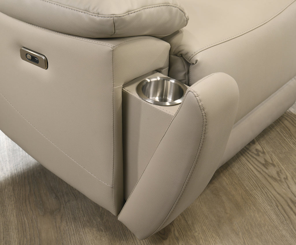 IF-8162 Power Recliner Sofa Set (Cream Leather Match)