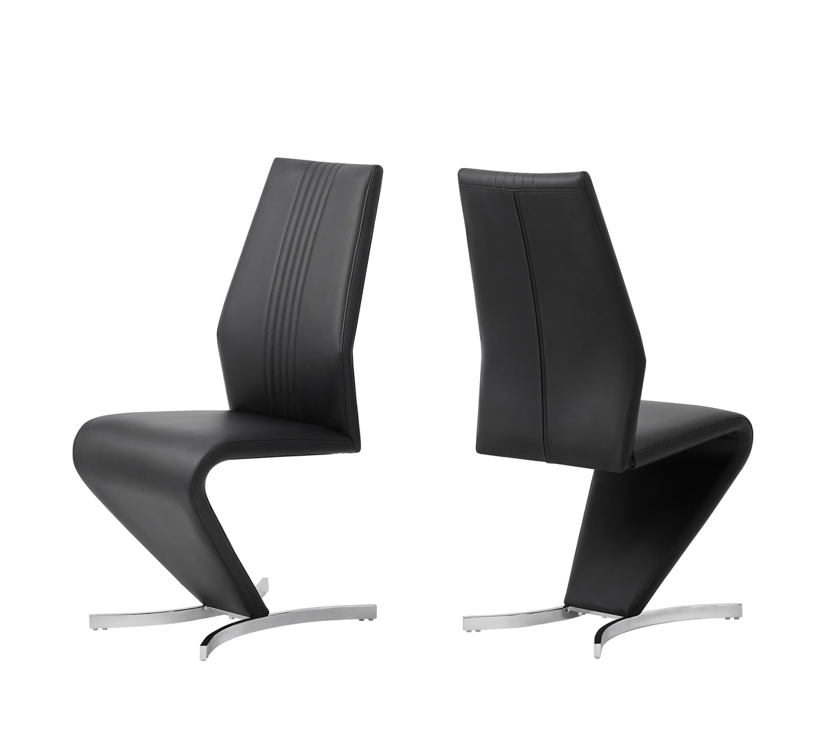 C-1782 Dining Chair (Black PU) (Set of 2)