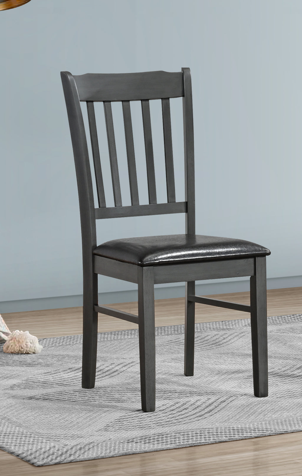 T-1030 / C-1032 7-Piece Dining Set (Black PU)