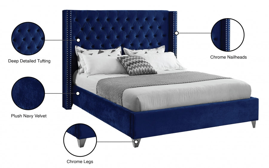 IF 5891 Bed (Blue Velvet)