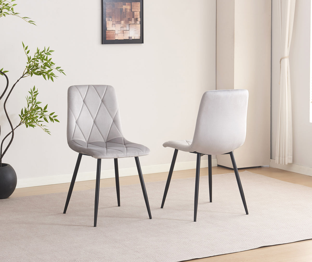 T-1630 / C-1631 5-Piece Dining Set (Light Grey Velvet)