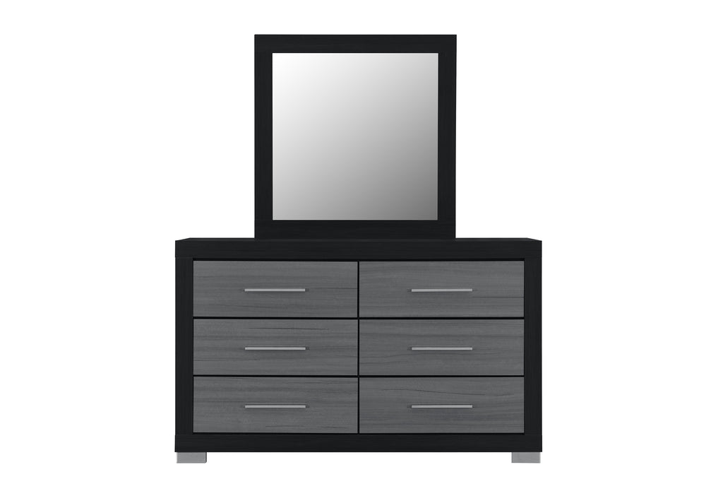 Emma (Black-Grey) Dresser & Mirror