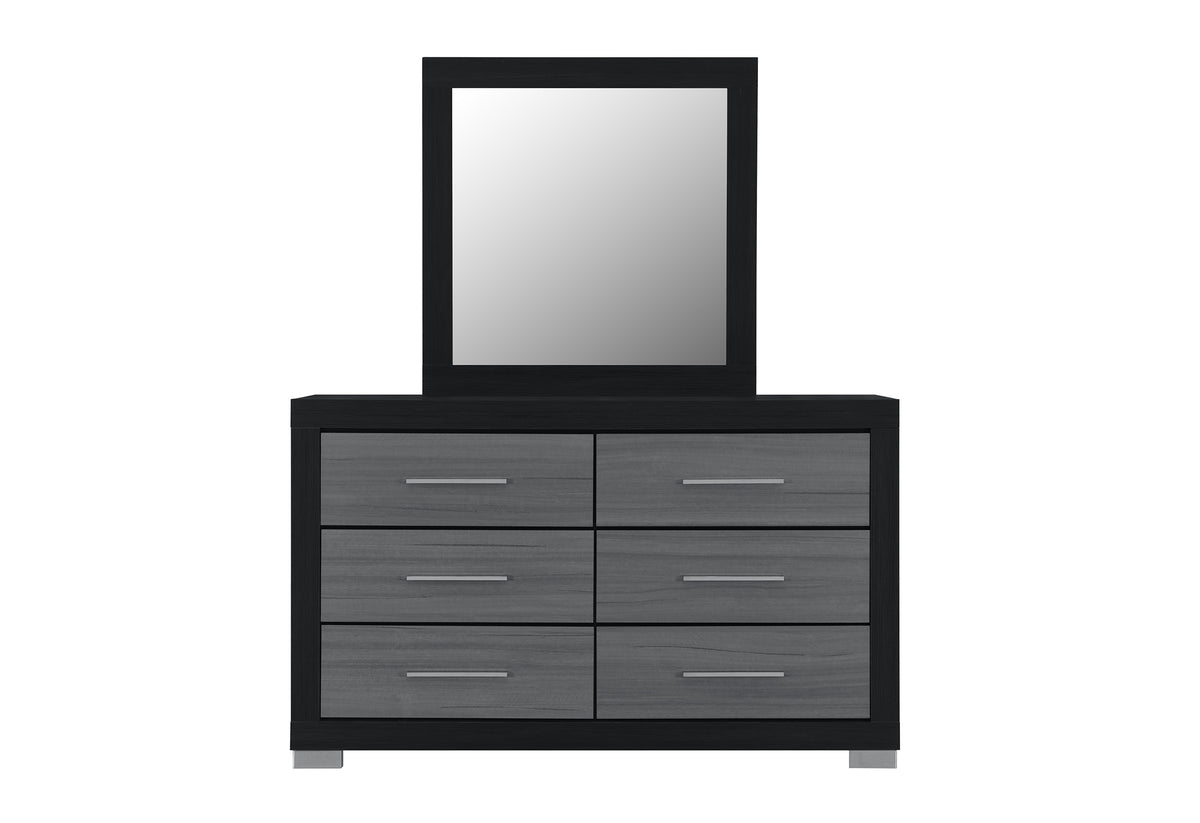 Emma (Black-Grey) Dresser & Mirror