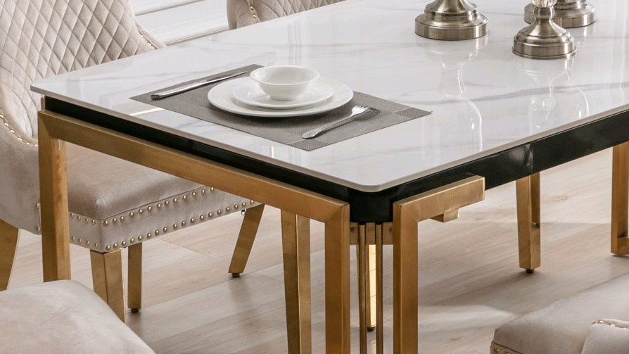 T-1275 / C-1285 7-Piece Dining Set (Crème Velvet)