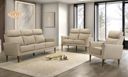 IF-8012 Stationary Sofa Set (Beige Leather Match)
