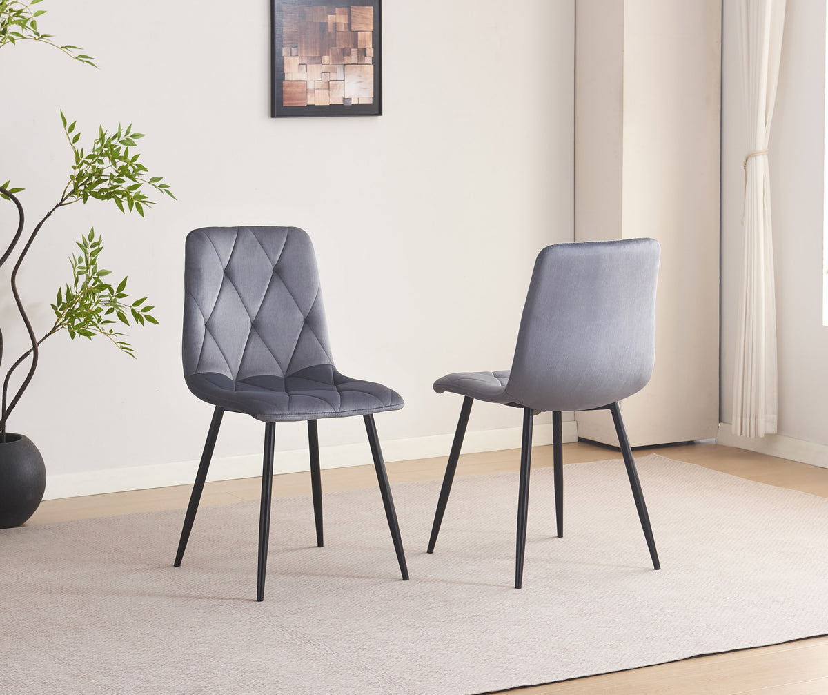 T-1630 / C-1632 5-Piece Dining Set (Dark Grey Velvet)