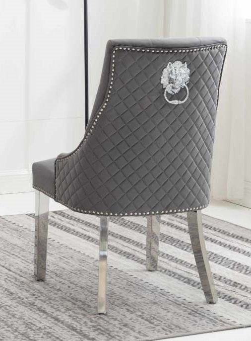 C-1250 Dining Chair (Grey Velvet) (Set of 2)