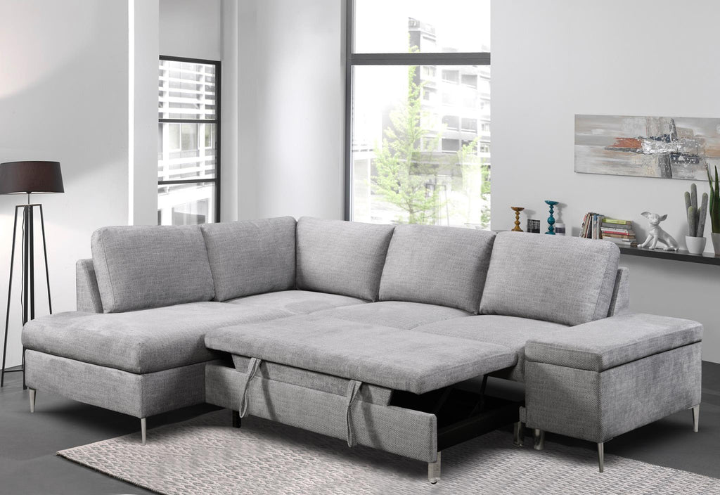 IF-9022 LHF Sofa Bed Sectional (Grey Fabric)