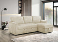 IF-9026 Sofa Bed Sectional with Reversible Chaise (Crème Fabric)