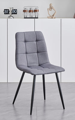 C-1593 Dining Chair (Grey Fabric) (Set of 2)