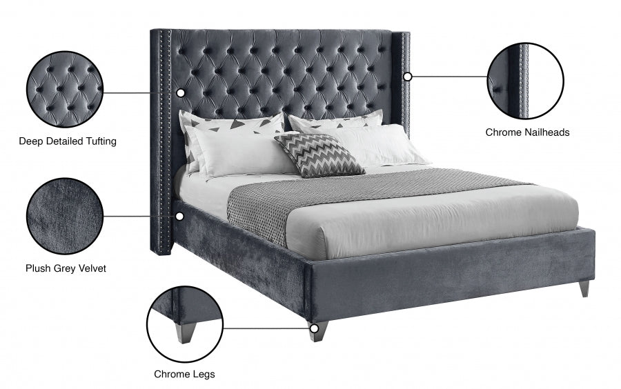 IF 5890 Bed (Grey Velvet)