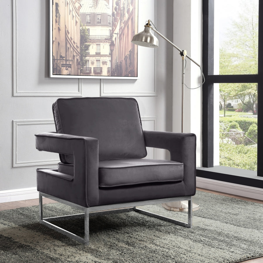 IF-6850 Accent Chair (Grey Velvet)