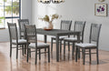 T-1030 / C-1031 7-Piece Dining Set (Grey Fabric)