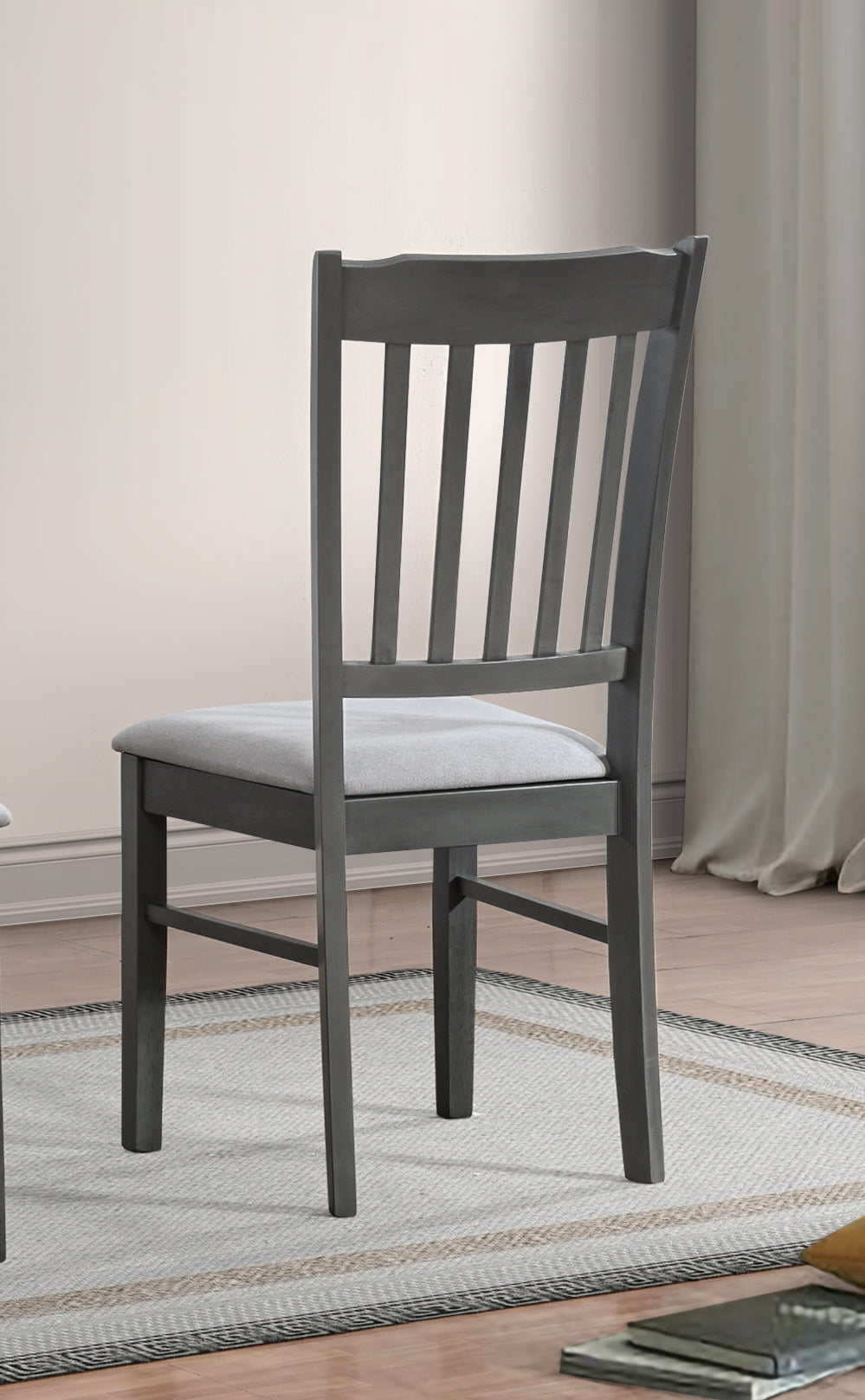 T-1030 / C-1031 7-Piece Dining Set (Grey Fabric)