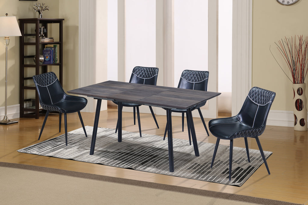 T-1814 / C-1826 Dining Set (Black PU)