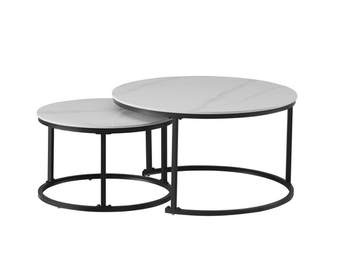 IF-2630 2-Piece Coffee Table Set (Snowy White Stone)