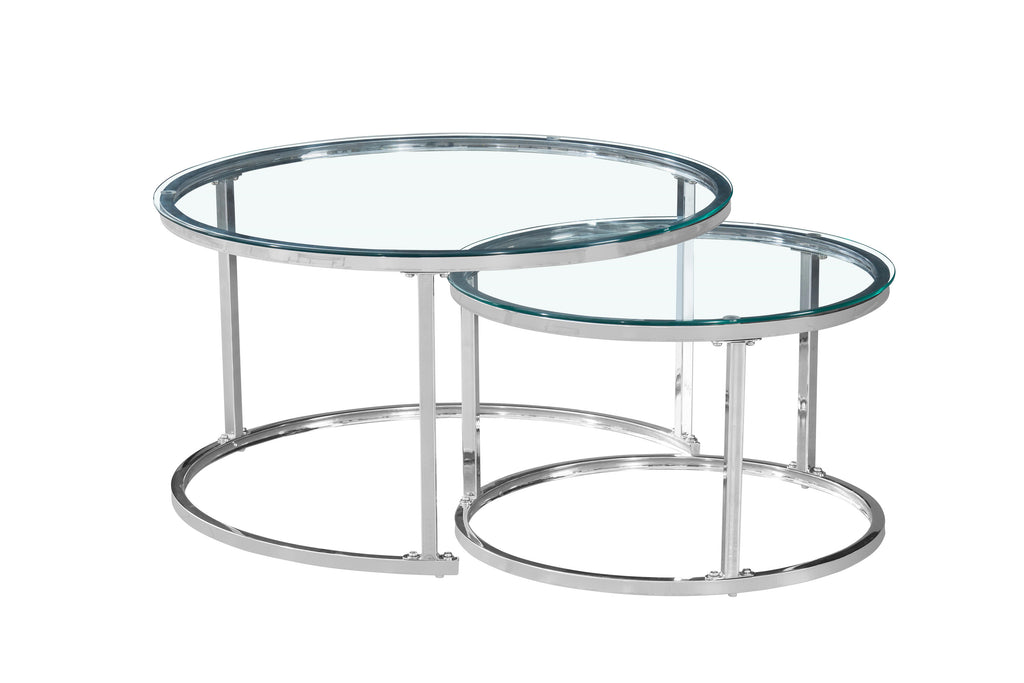 IF-2610 2-Piece Coffee Table Set (Chrome)