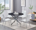 T-1446 / C-1761 5-Piece Dining Set (White PU)